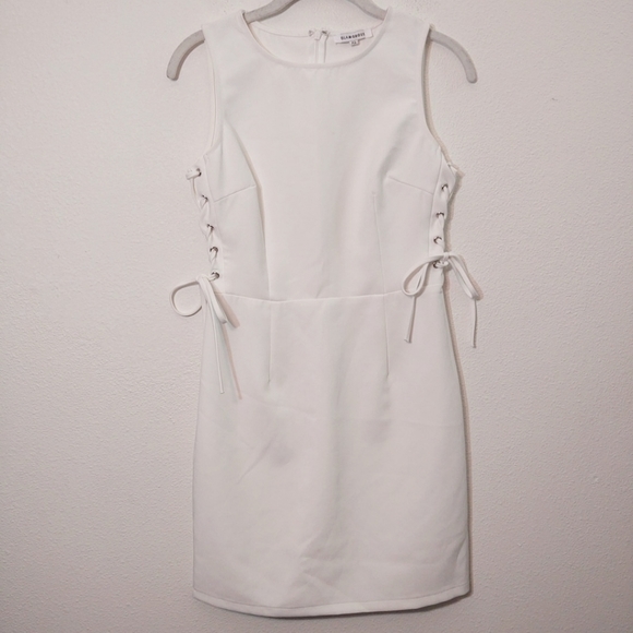 Glamorous White Lace Up Side Mini Dress XS - Picture 1 of 6